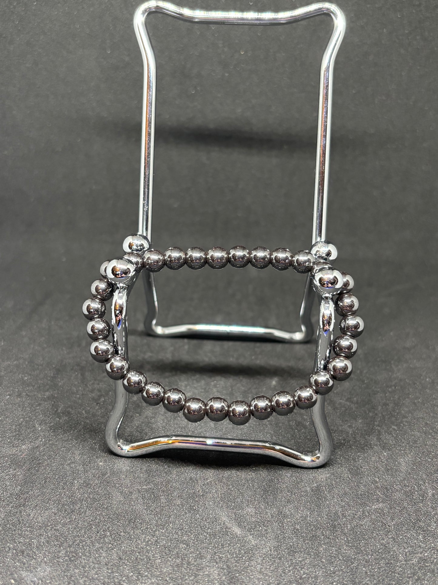 Natural Haematite Bracelet - 4mm Metallic Silver Beaded Gemstone