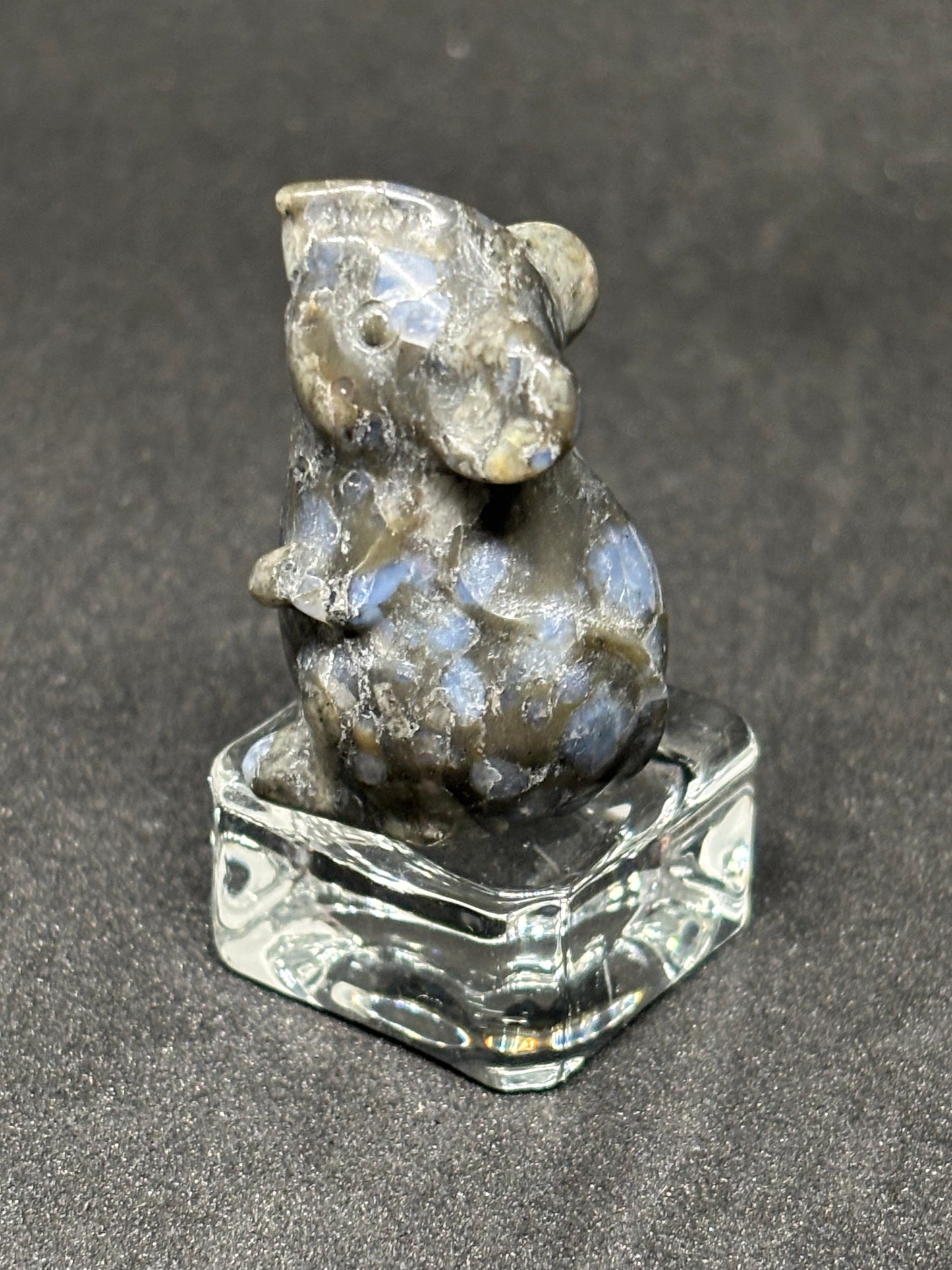 Que Sera Stone Mouse - Natural Crystal Carving with Swirling Patterns
