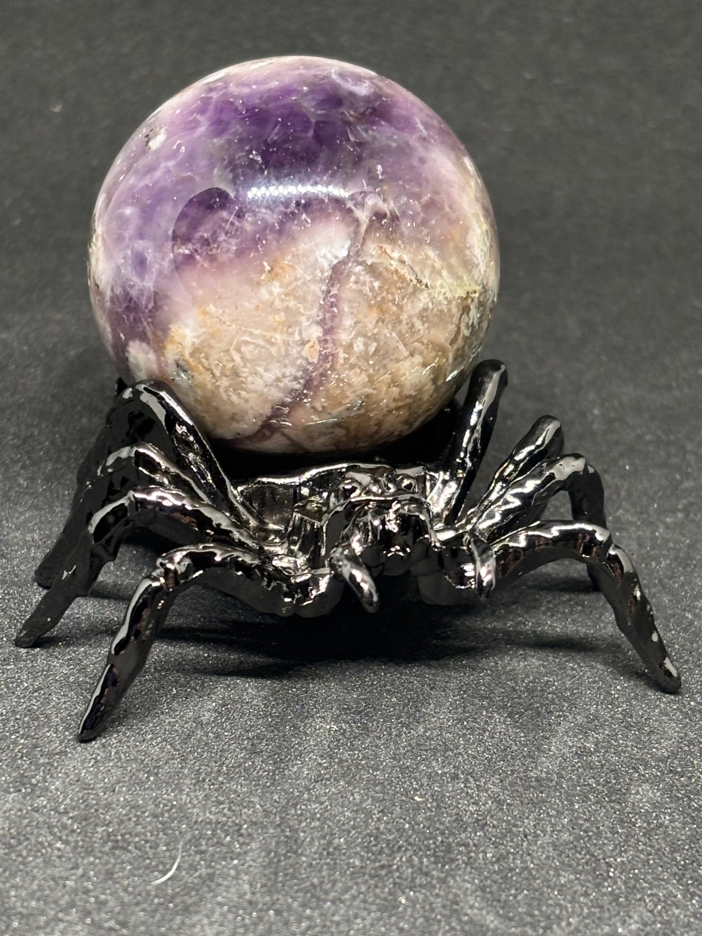 Dream Amethyst Crystal Ball 4.5cm - Gothic Spider Stand Included