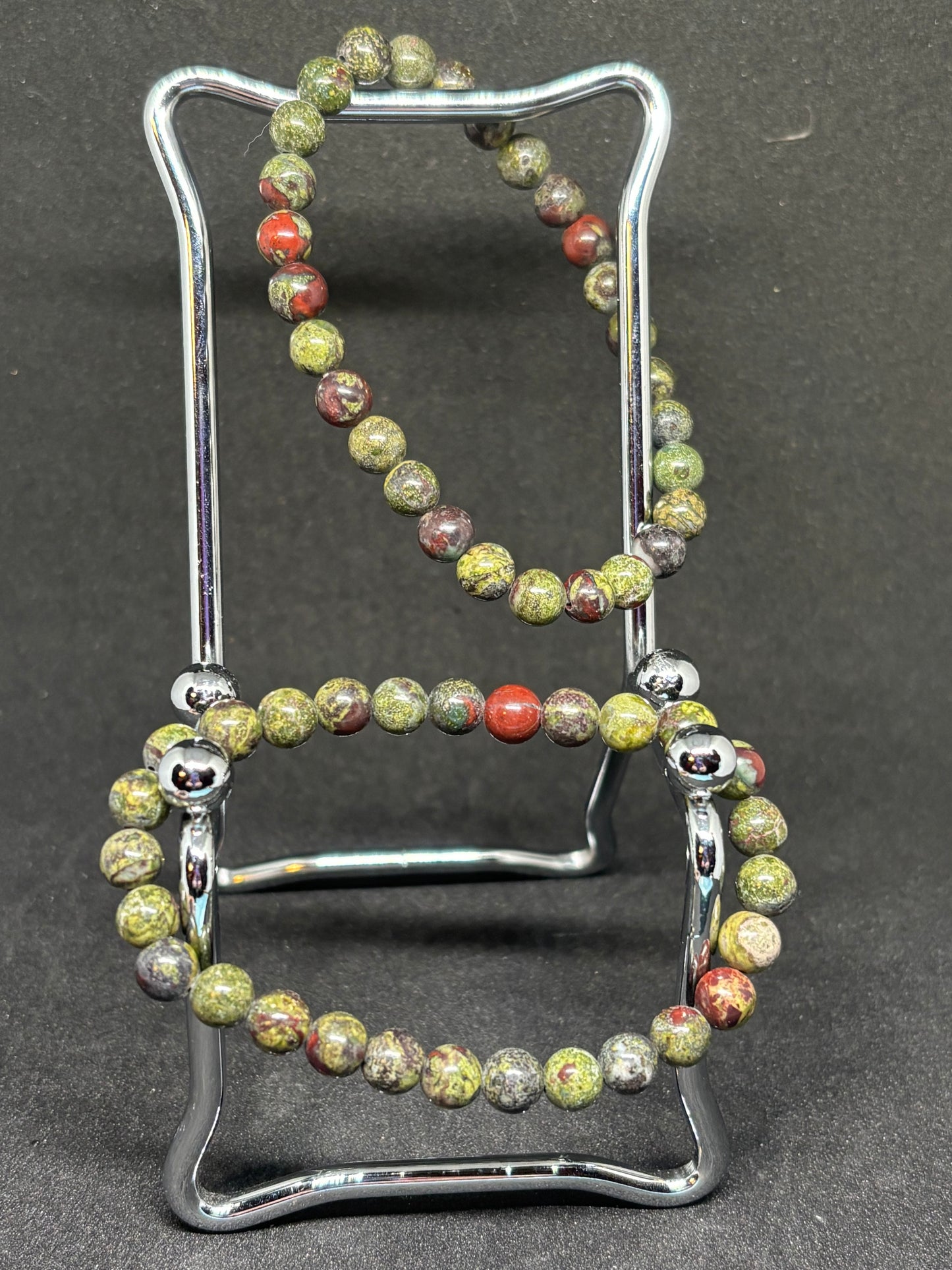 Dragon's Blood Jasper Bead Bracelet - 4mm Natural Stone Jewellery