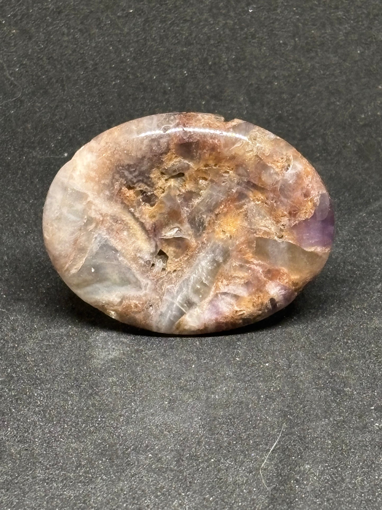 Dream Amethyst Worry Stone - 5cm x 4cm Natural Hand Carved 21g