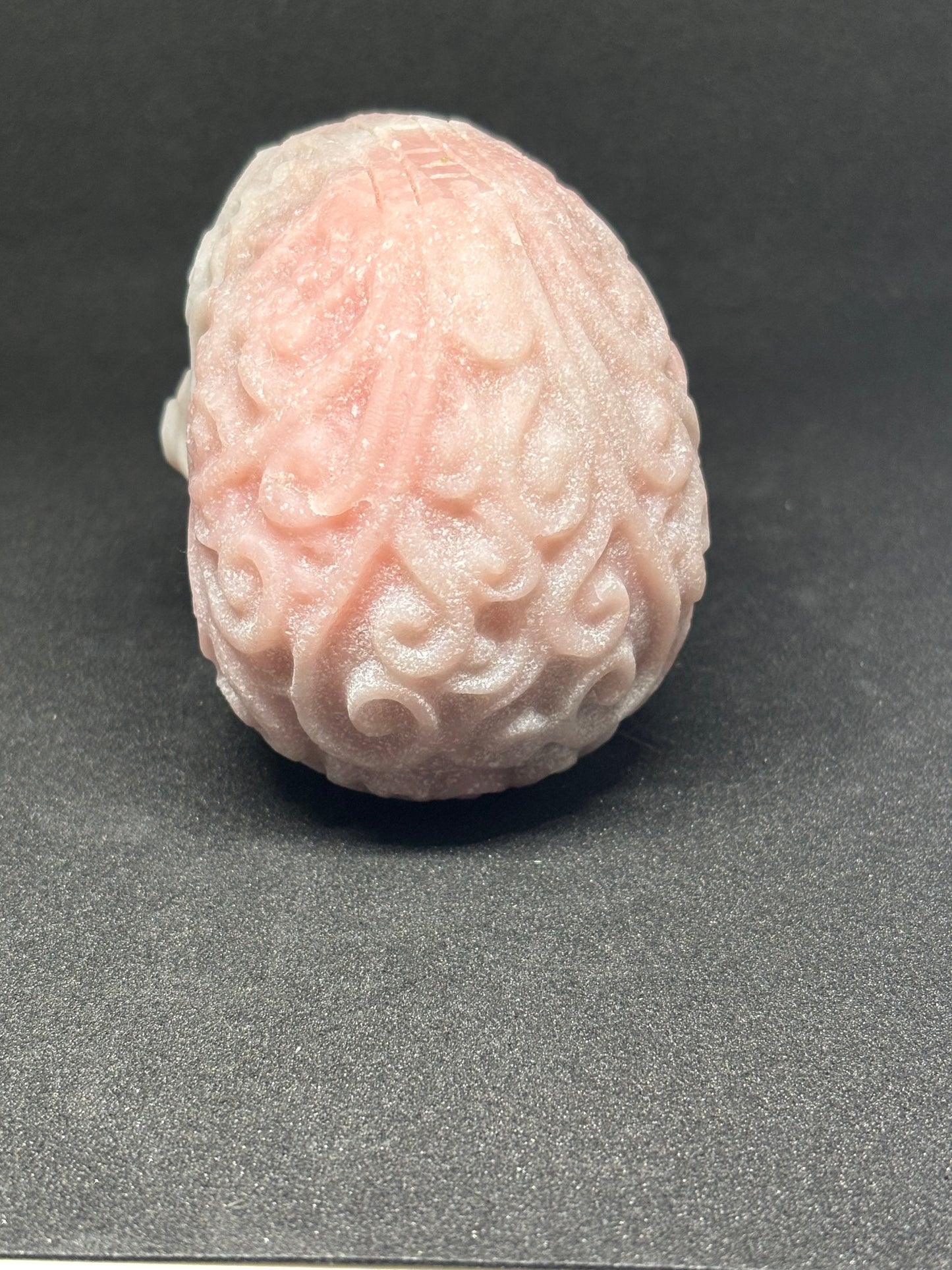 Hand Carved Pink Opal  Crystal Skull - 800g Statement Piece