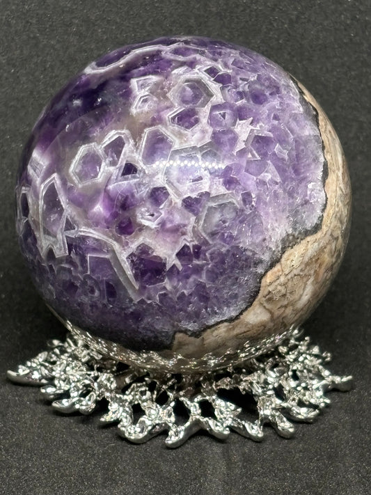 Dream Amethyst Sphere - 6cm Mesmerising Purple Crystal with Filigree Stand