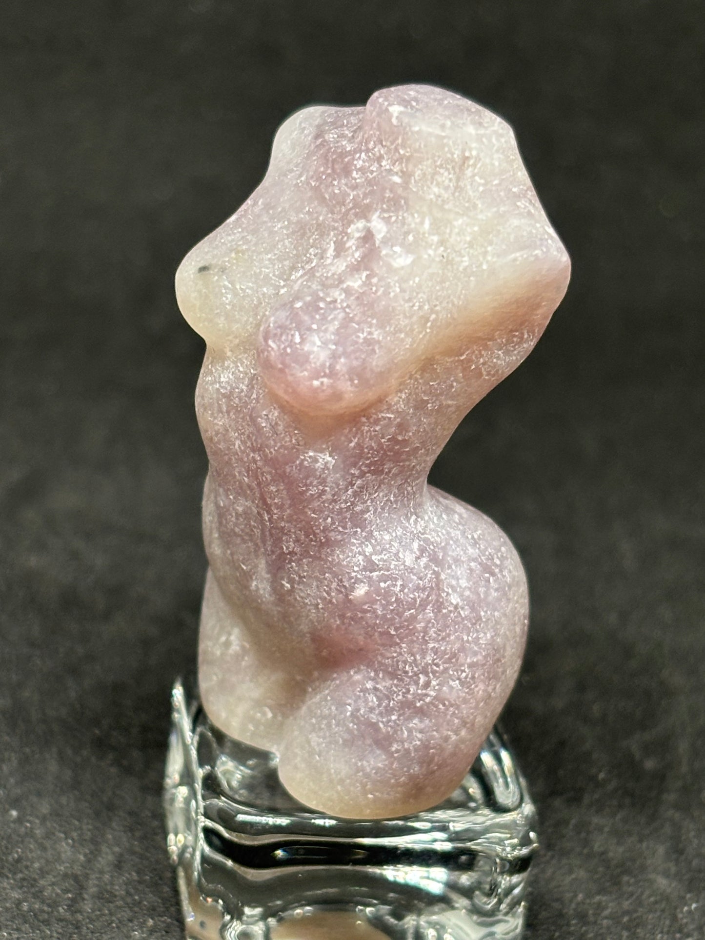 Hand Carved Lepidolite Female Figure - Goddess Body Sculpture