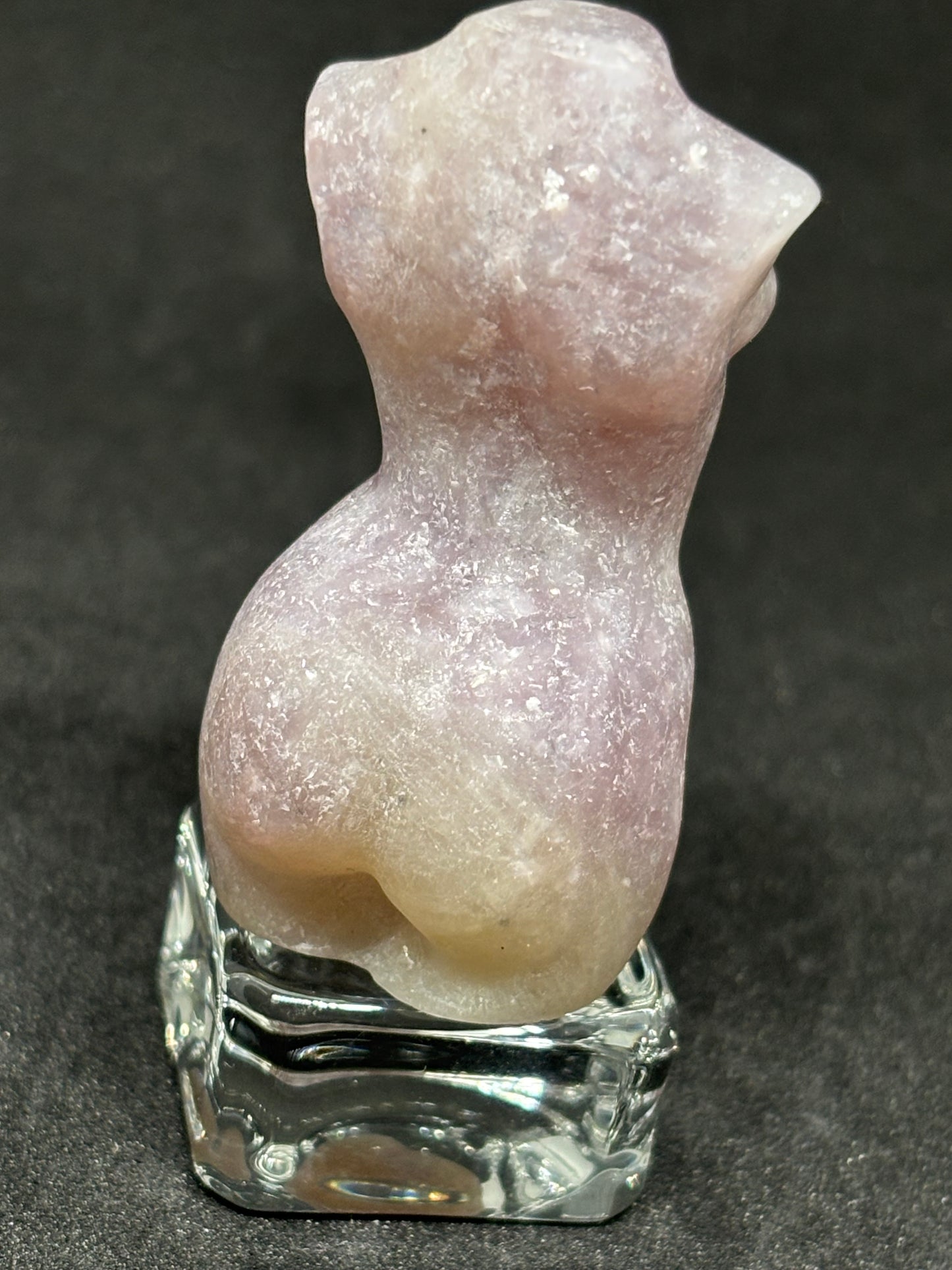 Hand Carved Lepidolite Female Figure - Goddess Body Sculpture
