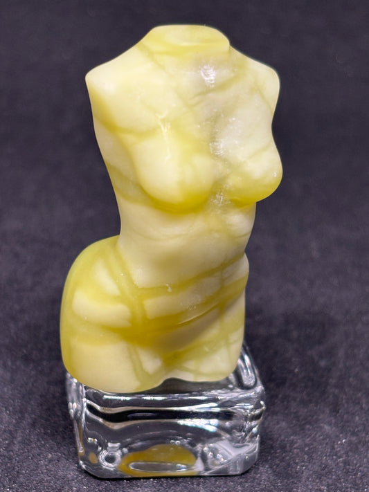 Lemon Jade Goddess Carving - Female Form Crystal Figurine 5cm