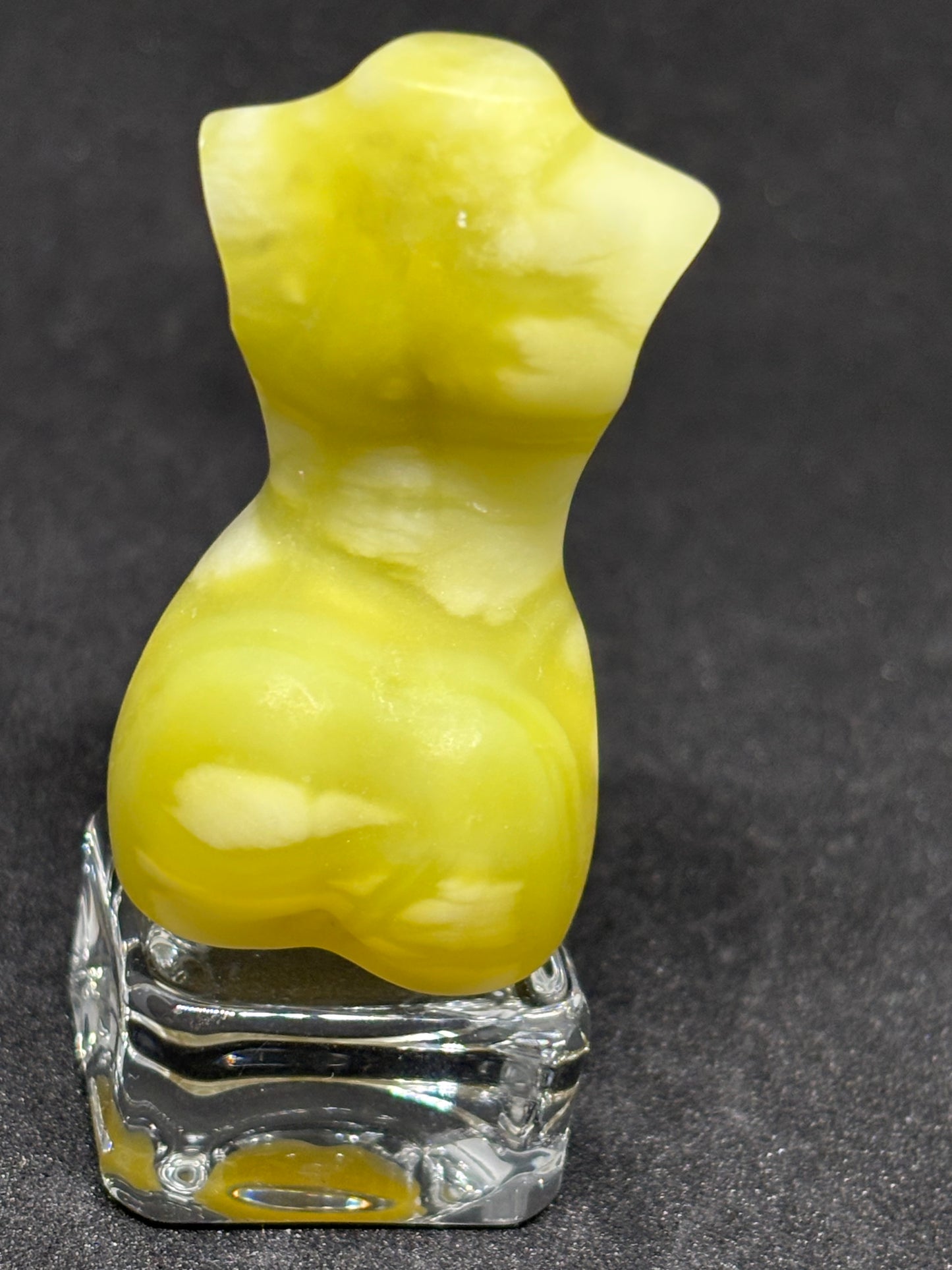 Lemon Jade Goddess Carving - Female Form Crystal Figurine 5cm