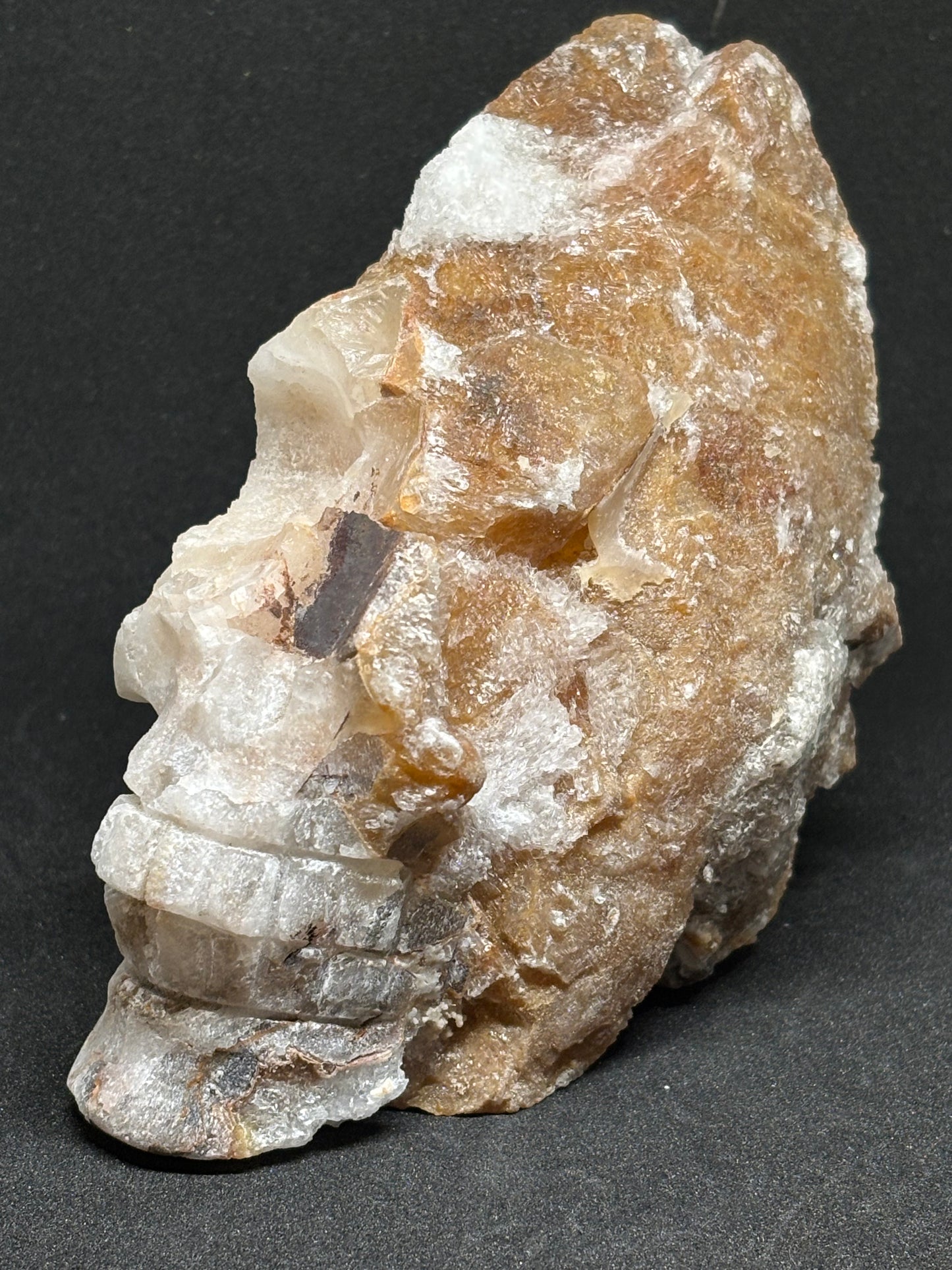 Natural Raw Clear Quartz Rotting Skull - 14cm Hand Carved Crystal 1.4kg