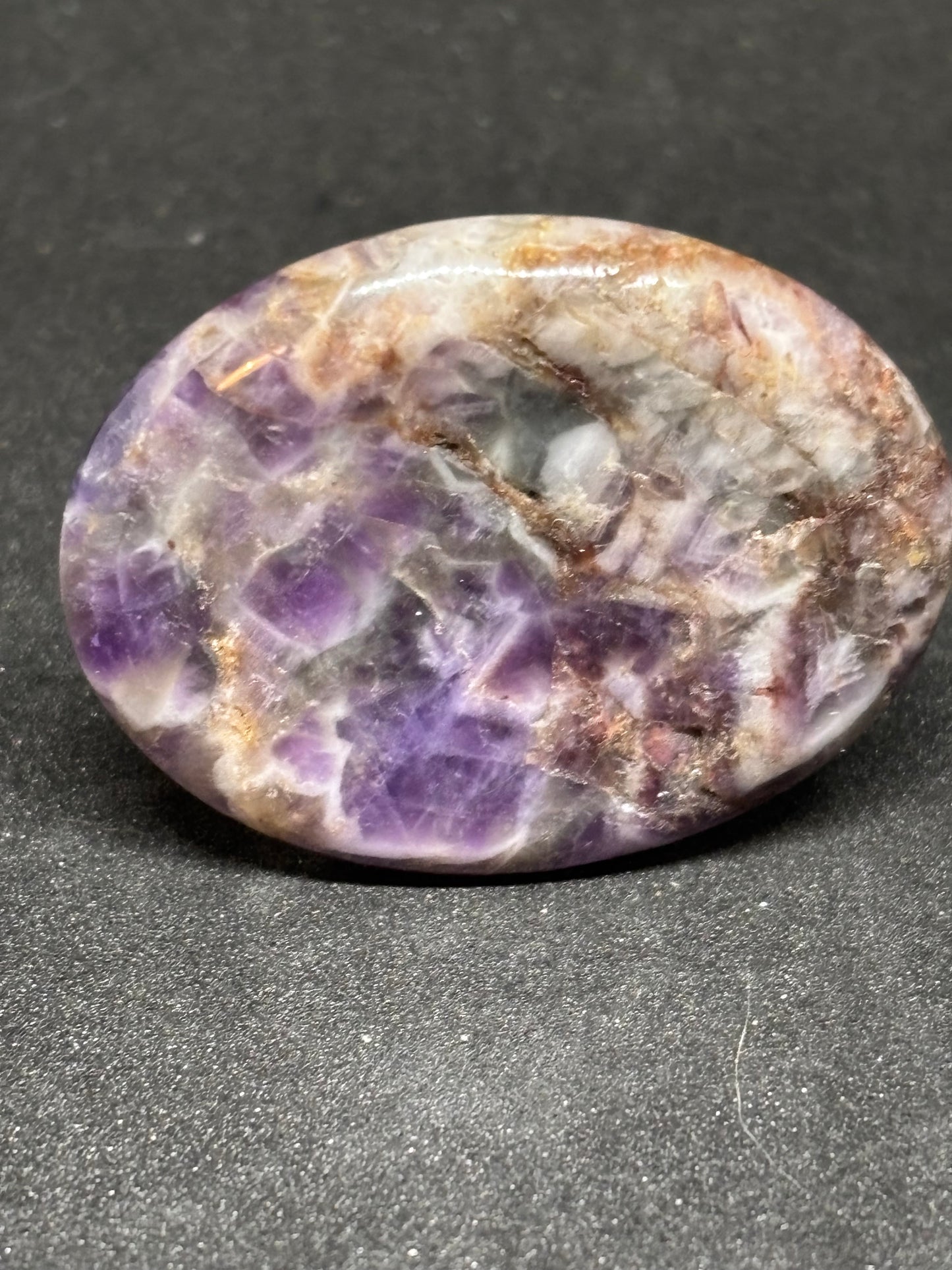 Dream Amethyst Worry Stone - 5cm x 4cm Natural Hand Carved 21g
