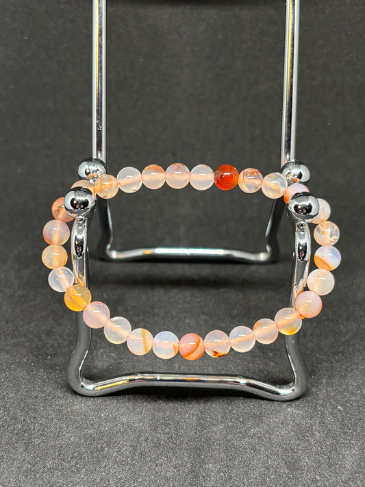 Natural Fire Quartz Bracelet - 4mm Beaded Gemstone Jewellery
