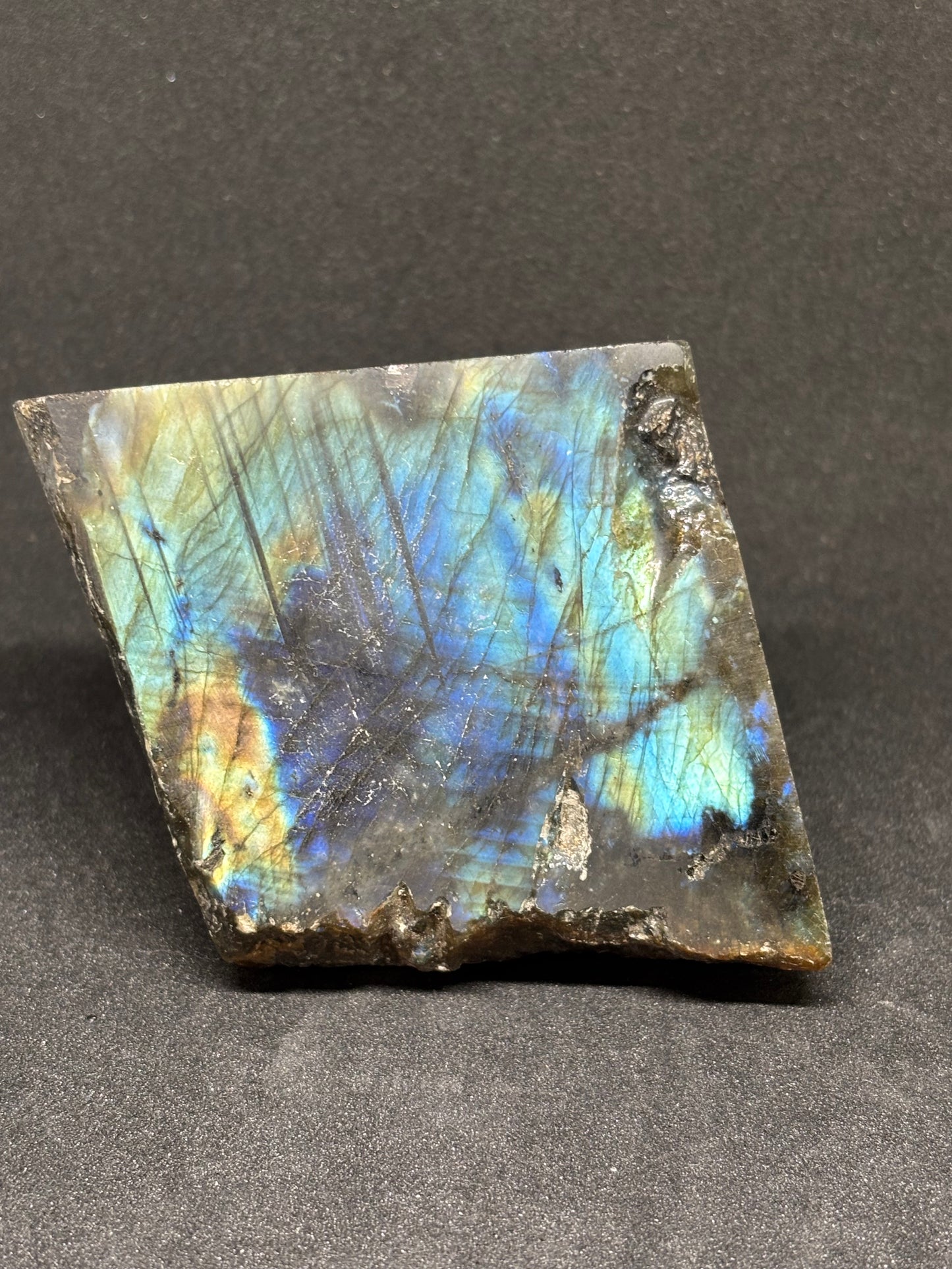 Natural Labradorite Freeform - 6cm Electric Blue Flash Crystal 178g