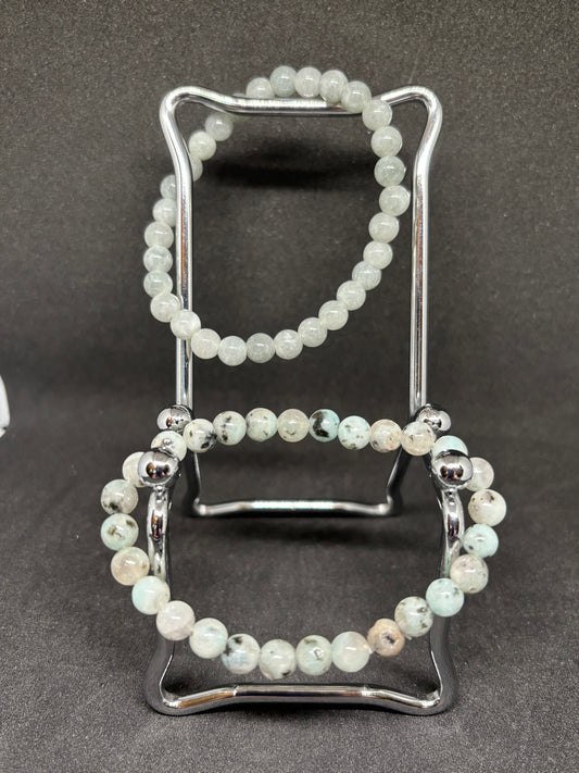 4mm Rainbow Moonstone Beaded Bracelet - Natural Flash Gemstone