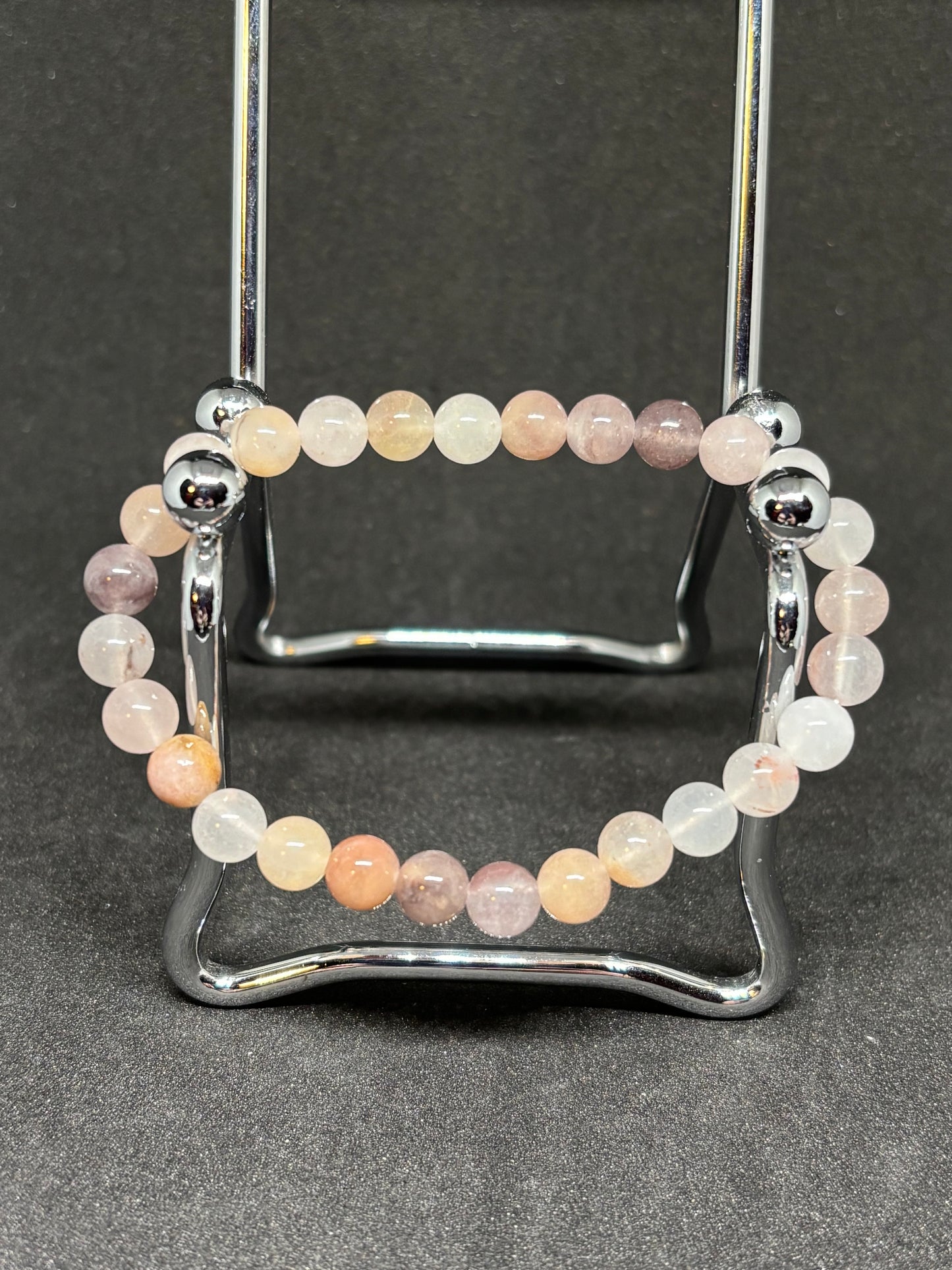 Natural Persian Agate Bracelet - 4mm Multicolour Beaded Gemstone