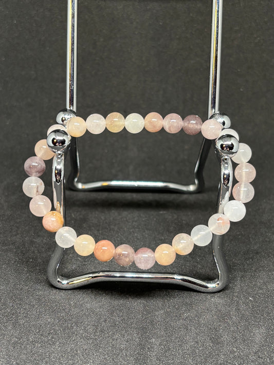 Natural Persian Agate Bracelet - 4mm Multicolour Beaded Gemstone