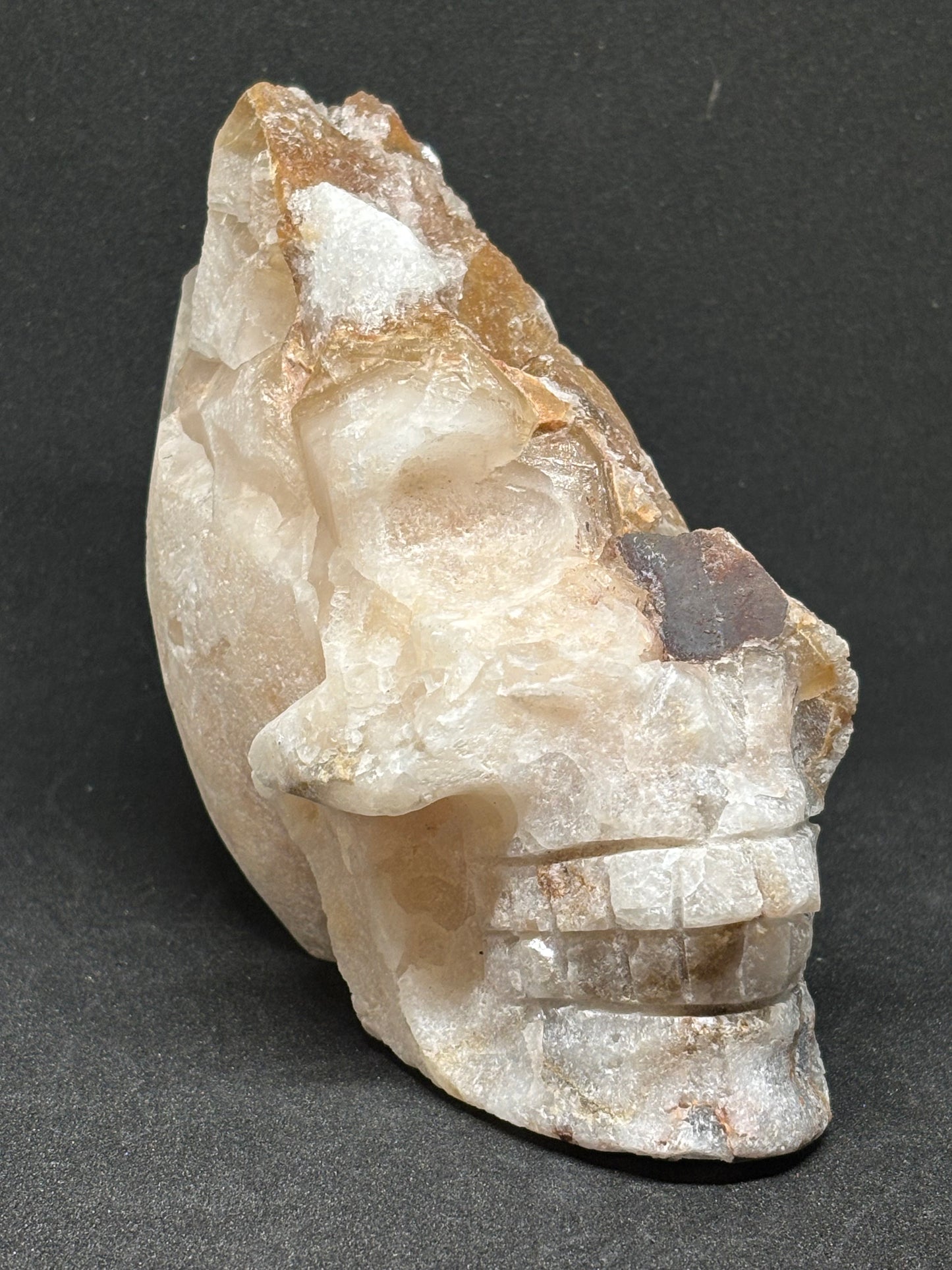 Natural Raw Clear Quartz Rotting Skull - 14cm Hand Carved Crystal 1.4kg